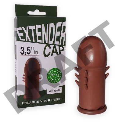 Коричневый латексный удлинитель пениса 3.5 in с шипиками