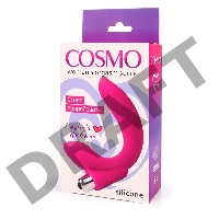 Розовый U-образный вибромассажер Сosmo - 19 см.