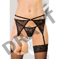 Пояс для чулок и стринги SoftLine Collection, черный, S/M