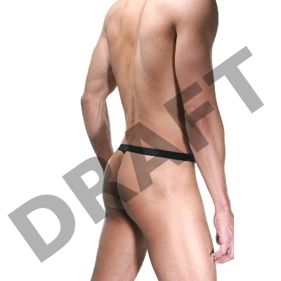 Стринги мужские с серебристыми кольцами