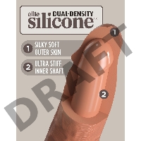 Кофейный фаллоимитатор 6 Silicone Dual Density Cock - 17 см.