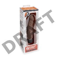 Коричневый вибратор-реалистик 6.5 Girthy Realistic Vibrator - 19 см.
