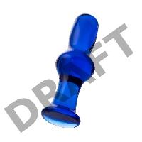 Анальная втулка Sexus Glass, стекло, синяя, 13,5 см, Ø 4,5 см