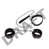 Набор Ошейник и наручники с сердцами