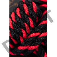 Наручники-оковы из хлопковой веревки Узел-Омега, черно-красные, 3,5 м