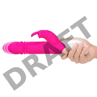Пульсирующий розовый вибромассажер с двумя виброэлементами G-Spot Thrusting Rabbit
