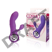 Фиолетовый вибромассажер COSMO с покрытым усиками клиторальным стимулятором