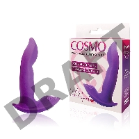Фиолетовый силиконовый вибромассажер  Cosmo - 9,5 см.