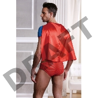 Костюм супермена Candy Boy Superman (футболка с плащем, трусы), красно-голубой, OS