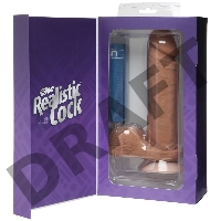 Фаллоимитатор реалистик на присоске 8” коричневый Realistic Cock Vac-U-Lock