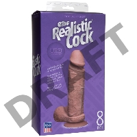Фаллоимитатор реалистик на присоске 8” коричневый Realistic Cock Vac-U-Lock