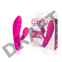 Розовый вибромассажер Cosmo с отростком - 8,5 см.