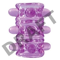 Открытая фиолетовая насадка на пенис Crystal Sleeve - 5,5 см.