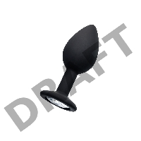 Анальная втулка POPO Pleasure by TOYFA со стразом S, силикон, черная, 7,2 см, Ø 2,8 см, 25 г