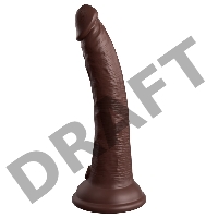 Коричневый фаллоимитатор 7 Silicone Dual Density Cock - 21 см.