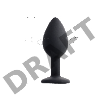 Анальная втулка POPO Pleasure by TOYFA со стразом S, силикон, черная, 7,2 см, Ø 2,8 см, 25 г