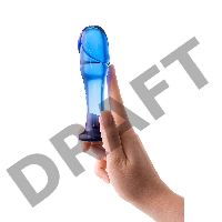 Анальный фаллоимитатор Sexus Glass, стекло, синий, 13 см