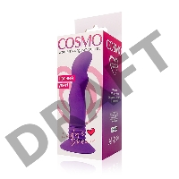 Фиолетовый вибромассажер Cosmo на присоске - 12 см.