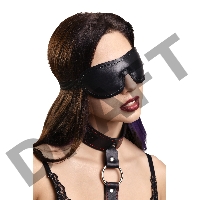 Маска мягкая закрытая овальная Pecado BDSM, натуральная кожа, черная