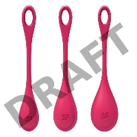 Набор вагинальных шариков Satisfyer YONI, силикон, красный, Ø 2 см.
