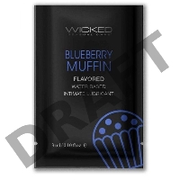 Лубрикант на водной основе с ароматом черничного маффина Wicked Aqua Blueberry Muffin - 3 мл.