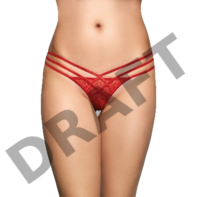 Стринги с геометрическим узором SoftLine Collection, красный, M/L