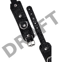 Оковы мини Pecado BDSM, со скруглёнными углами, натуральная кожа, чёрные