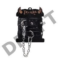 Оковы мини Pecado BDSM, со скруглёнными углами, натуральная кожа, чёрные