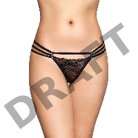 Стринги со стразами SoftLine Collection, черный, M/L