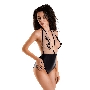 Боди Glossy Kiara из материала Wetlook, черное, S