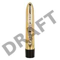 Золотистый классический вибратор Naughty Bits Gold Dicker Personal Vibrator - 19 см.