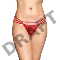 Стринги со стразами SoftLine Collection, красный, M/L
