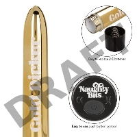 Золотистый классический вибратор Naughty Bits Gold Dicker Personal Vibrator - 19 см.