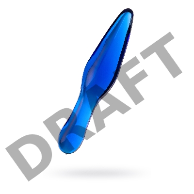 Двусторонний фаллоимитатор Sexus Glass, стекло, синий, 17,5 см