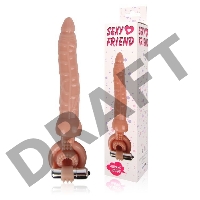 Телесная насадка на член Sexy Friend для двойного проникновения - 18 см.