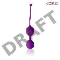 Фиолетовые двойные вагинальные шарики Cosmo с хвостиком для извлечения