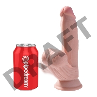 Фаллоимитатор на присоске King Cock Plus 7 Triple Density с подвижной мошонкой