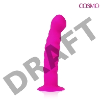 Розовый фаллоимитатор с ребристой поверхностью Cosmo - 14 см.