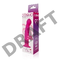 Розовый фаллоимитатор с ребристой поверхностью Cosmo - 14 см.
