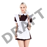 Верхняя часть костюма «Русская школьница», Pecado BDSM, топ, банты, коричнево-белый, 46