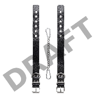 Оковы Pecado BDSM, из одного ремешка с люверсами, натуральная кожа, чёрные