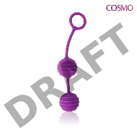 Фиолетовые вагинальные шарики с ребрышками Cosmo