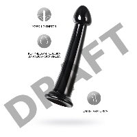 Нереалистичный фаллоимитатор Jelly Dildo M Toyfa Basic, TPE, черный, 18 см