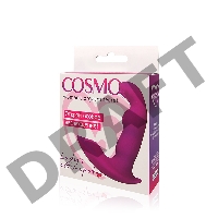 Розовый силиконовый вибромассажер  Cosmo - 9 см.