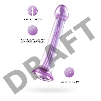 Нереалистичный фаллоимитатор Jelly Dildo M Toyfa Basic, TPE, фиолетовый, 18 см