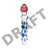 Двусторонний фаллоимитатор Sexus Glass, стекло, прозрачный, 20 см