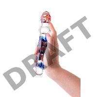 Двусторонний фаллоимитатор Sexus Glass, стекло, прозрачный, 20 см