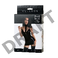 Платье с чокером Glossy Ivy из материала Wetlook, черное, S