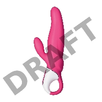 Нереалистичный вибратор Satisfyer Vibes Mr. Rabbit, силикон, красный, 22,1 см.