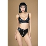 Комплект лиф и трусики с функциональной молнией из материала wet look(My Shadow) (L/XL)